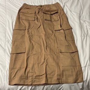 Tan Cargo Pocket Women's Skirt